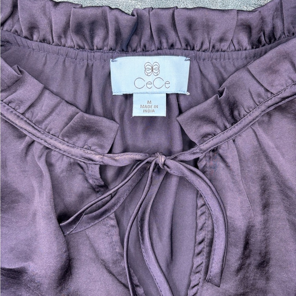 CeCe Ruffled Plum Blouse - Picture 2 of 2